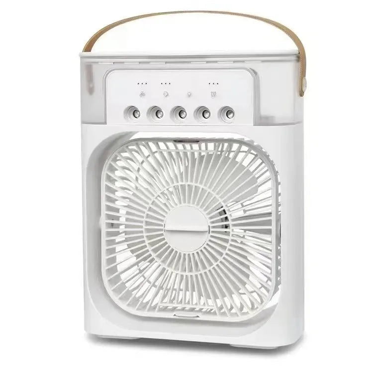 Portable Air Cooling Fan – USB Powered with Water Mist, 7-Color LED & Humidifier