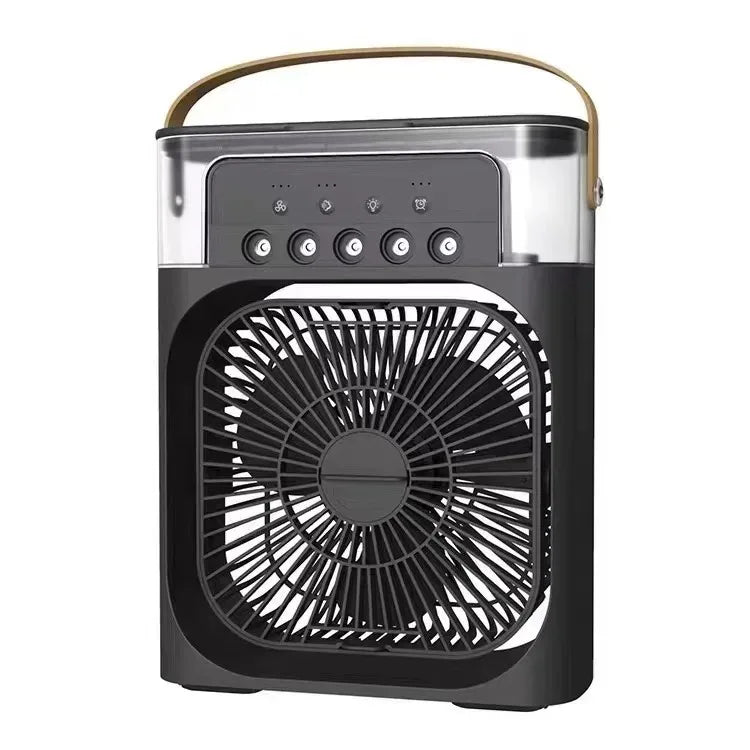 Portable Air Cooling Fan – USB Powered with Water Mist, 7-Color LED & Humidifier